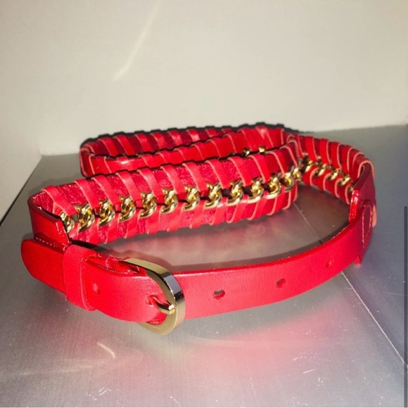 Vintage Oscar de la Renta woven leather belt - Picture 2 of 4